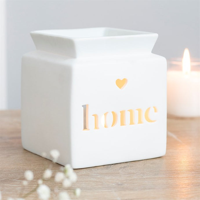 White Home Cut Out Wax Tealight Burner